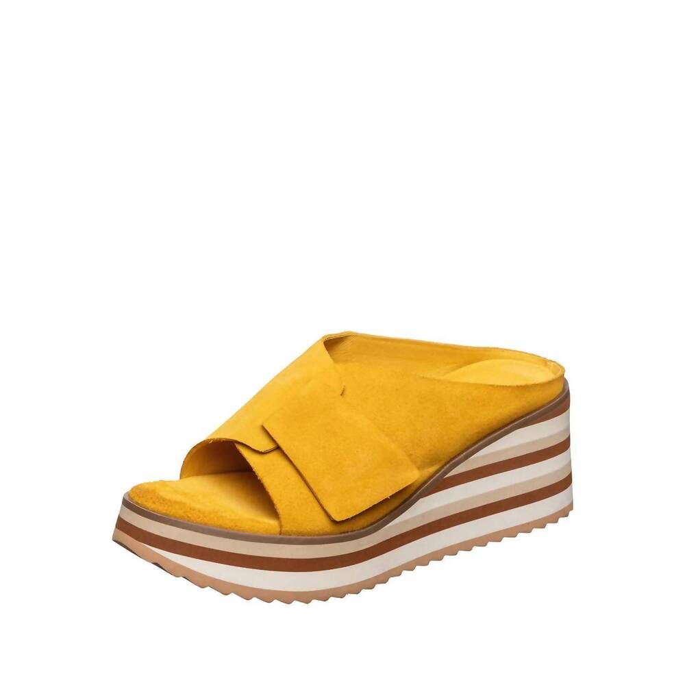 NEW ANTELOPE women's e41 padme suede mules in yellow